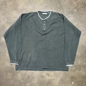 Vintage 90s GH Bass Green Fall Henley Boxy Shirt